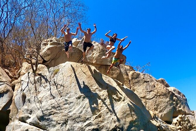 Los Arcos 5 islands Snorkeling Cliff Jumping and Hidden Beach - The small beach stop is scenic, not a full beach day
