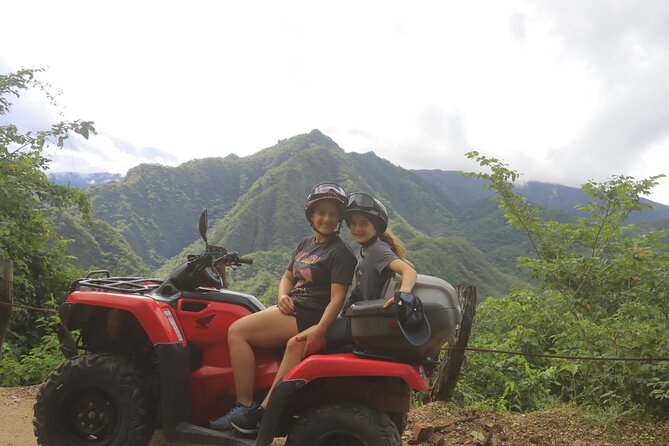 Off-road ATV-QUAD tour in single and double seats - El Jorullo route: mountain views with a clear bridge warning