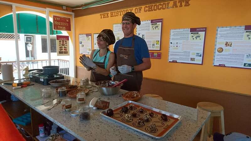 Puerto Vallarta: 2-Hour Chocolate Truffles Workshop - Tempering chocolate on a marble slab
