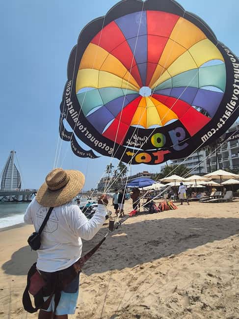 Puerto Vallarta: Private Parasailing Experience - The safety briefing and flight gear