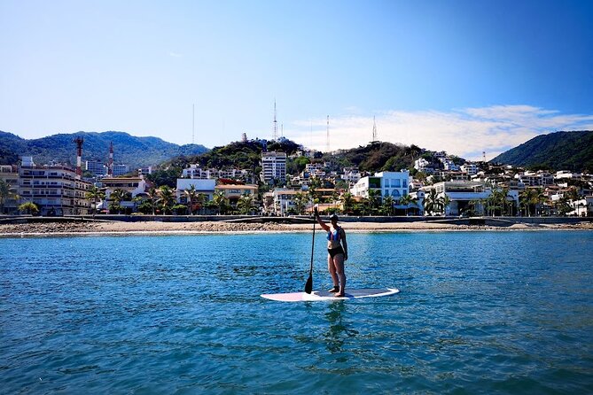 Stand Up Paddle Boarding Adventure in Puerto Vallarta - Learning the basics before reaching the landmarks